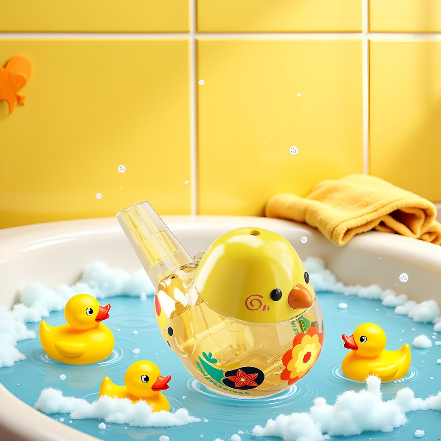 1Pc Coloured Drawing Water Bird Whistle Bathtime Musical Whistle, Bird Whistle for Water Call, for Birthday Gifts, Novelty and Gag Props and Party Supplies, Musical Instrument image 4