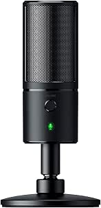 Razer Seiren Emote Streaming Microphone: 8-bit Emoticon LED Display, Stream Reactive Emoticons, Hypercardioid Condenser Mic, Built-in Shock Mount, Height &amp; Angle Adjustable Stand, Classic Black