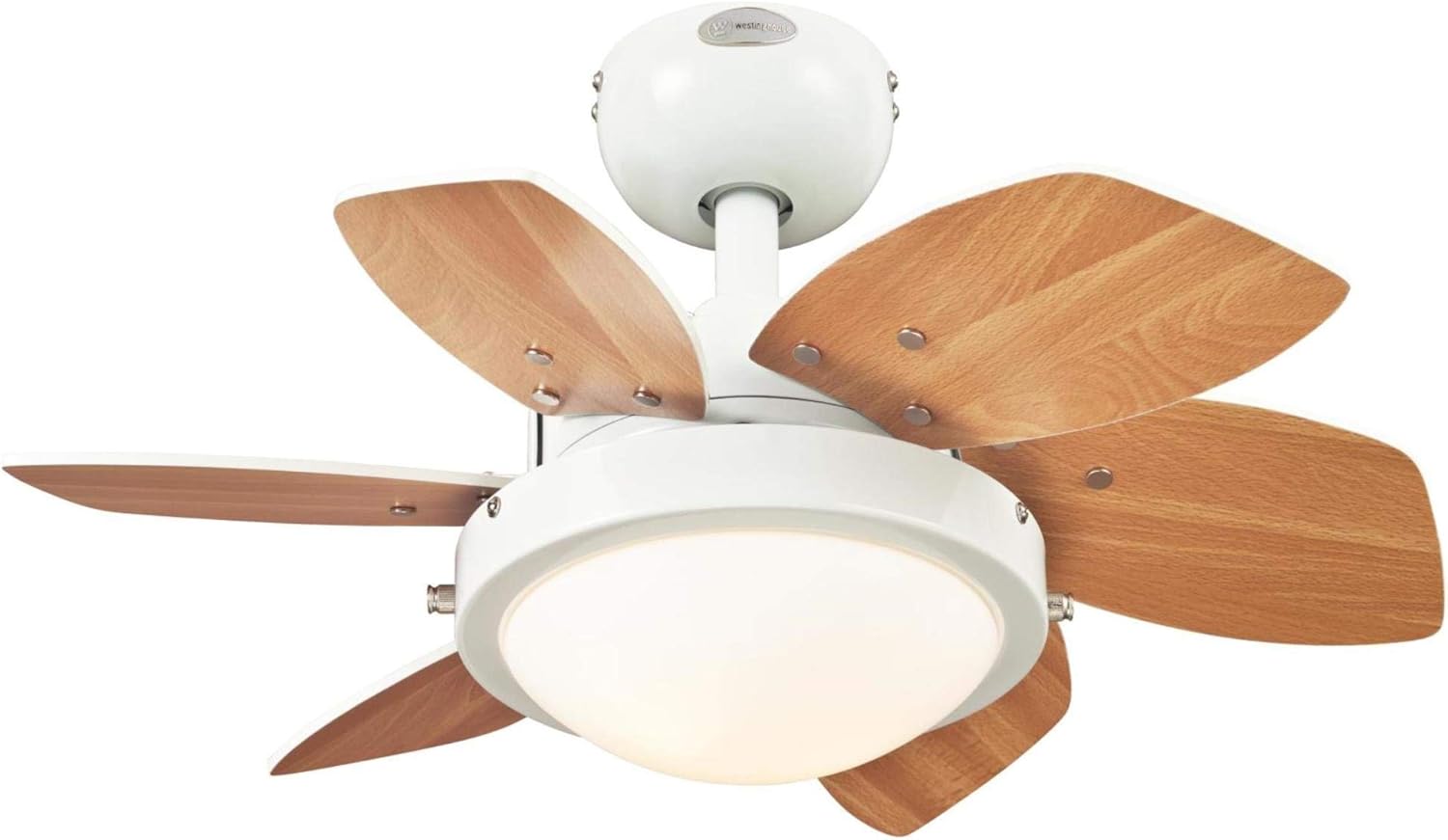Westinghouse 72247 Quince Indoor Ceiling Fan with Light, 24 Inch, White