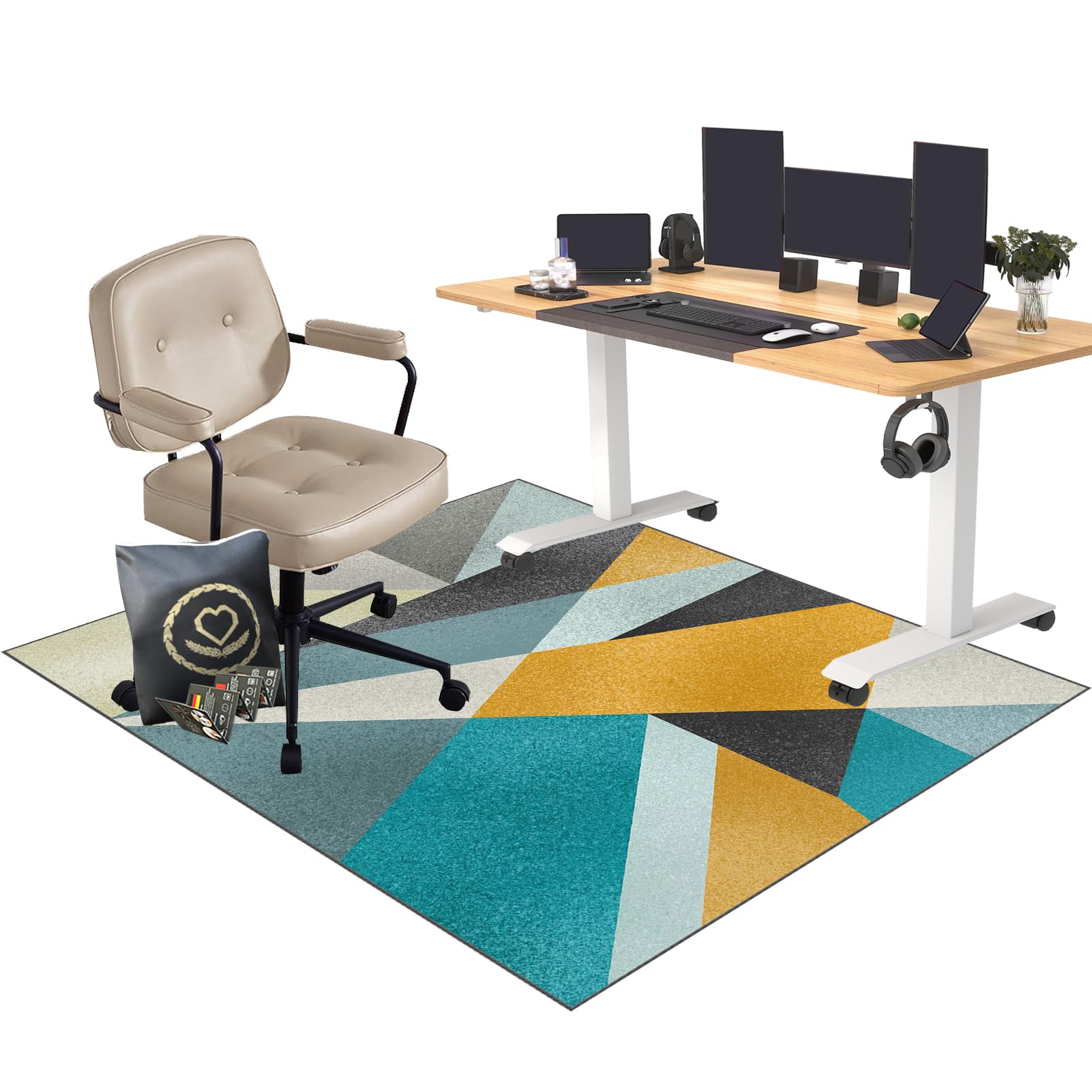 Gaming Bürostuhl Stuhlmatten, Bodenschutzmatte Bürostuhl Unterlage Kratzfest, Bodenschutz Gaming-Stuhl-Unterlage Anti-Rutsch, Schreibtischstuhl Unterlage für Laminat 90 x 140 cm