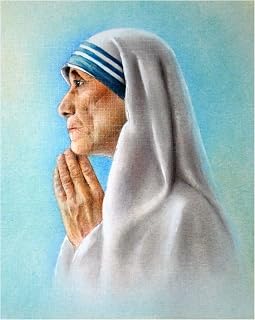 Saint Mother Teresa of Calcutta | Great Catholic Gift for First Holy Communion, Confirmation, and Weddings | Christian Décor for Home, Office, and Classroom | 8" x 10" Linen Print