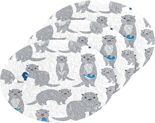 Grey Sea Otters Fish Kitchen Sponges Cleaning Dish Sponges Non-Scratch Natural Scrubber Sponge for Kitchen Bathroom Cars, pack of 3