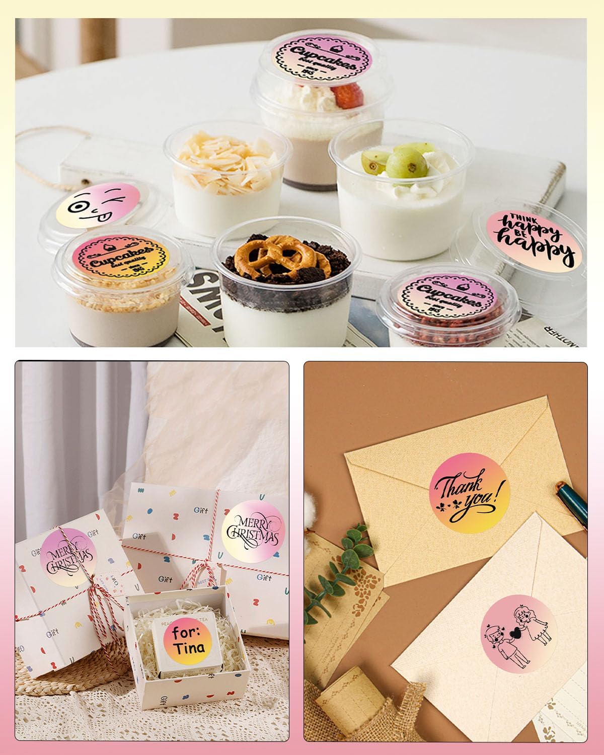 2 x 2 Round Thermal Labels, 2 inch Round Thermal Sticker Label for Business and Home, Circle Thermal Printer Labels for DIY Logo Design, Thanks Card, 500 PCS - Image 3