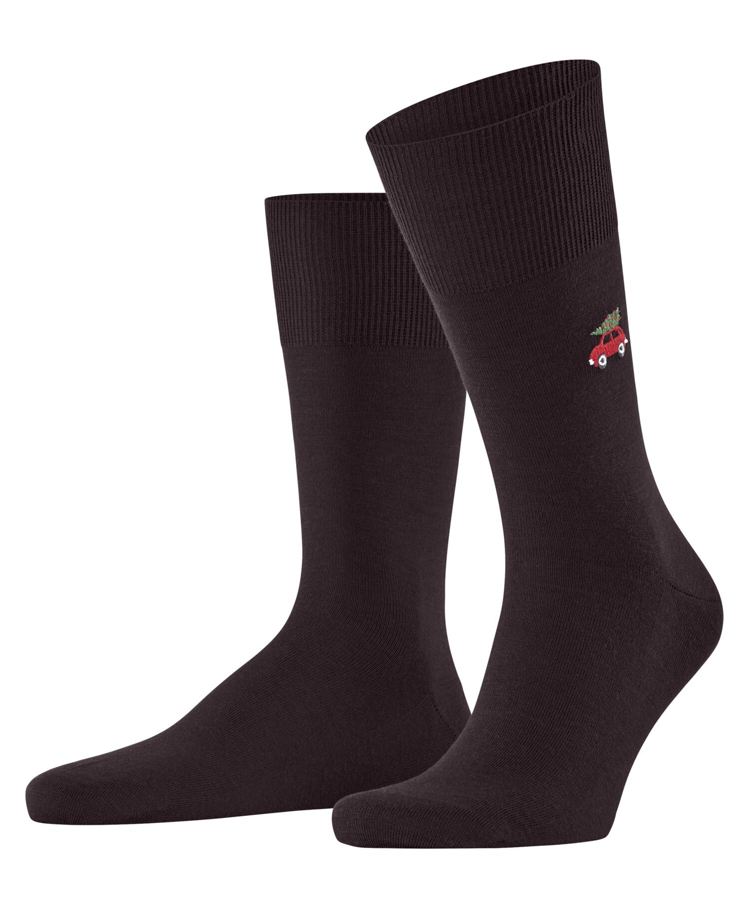 FALKE Herren Socken Airport X-Mas Car M So Wolle Baumwolle einfarbig 1 Paar, Rot Barolo 8596, 45-46