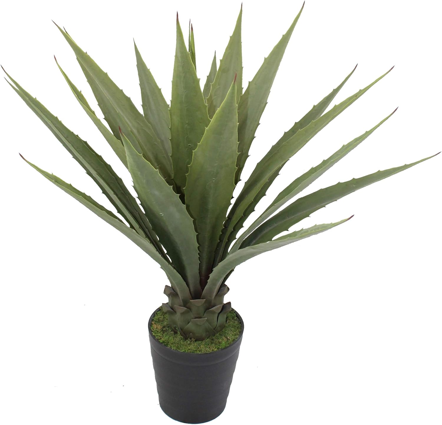 36" High Sansevieria Plant - artificial agave-artificial plant-green color– with decorative black pot