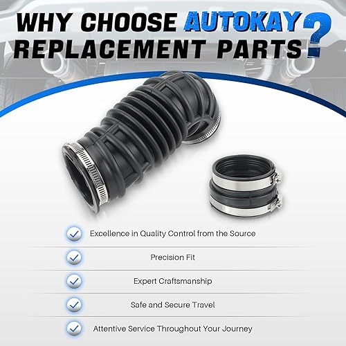 Miniatura 6 de AUTOKAY Manguera de admisión de aire del motor y abrazaderas para Chevrolet Aveo Aveo5 L4 1.6L 2009-2011 Filtro de filtro de entrada Manguera de