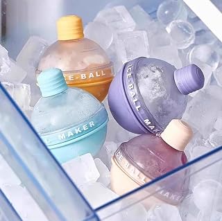 1PCS Silicone Ice Ball Maker, 2.56 Inch Bulb Shaped Sphere Ice Mold with Lid, Slow Melting Round Ice Cube Mold for Whiskey, Cocktails & Drinks