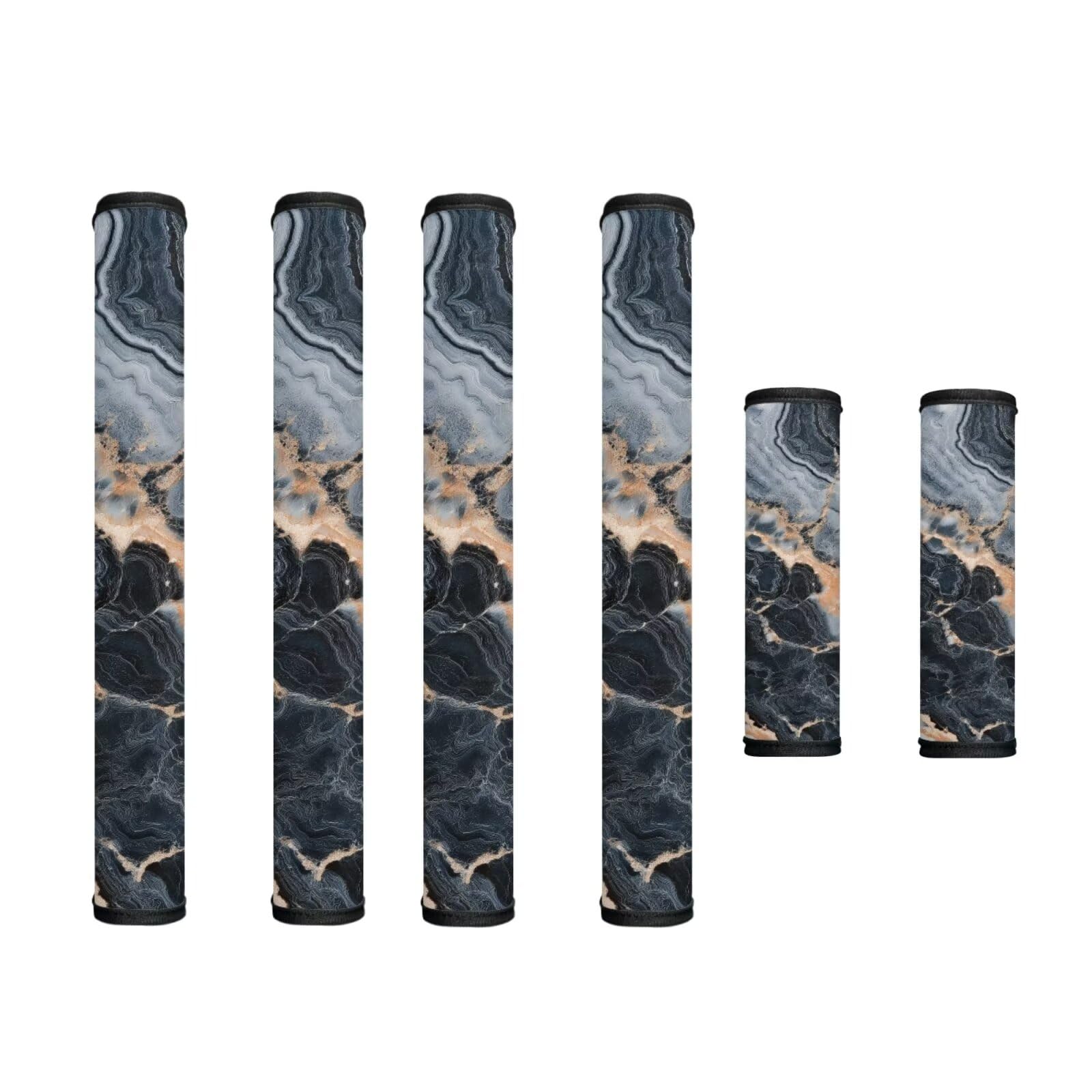 6 PCS Refrigerator Microwave Door Handle Covers Washable Electric Appliance Decor Handles Anti-Skid Kitchen Accessories Keep Off Fingerprint Smudges Stain, Gold Black Marble