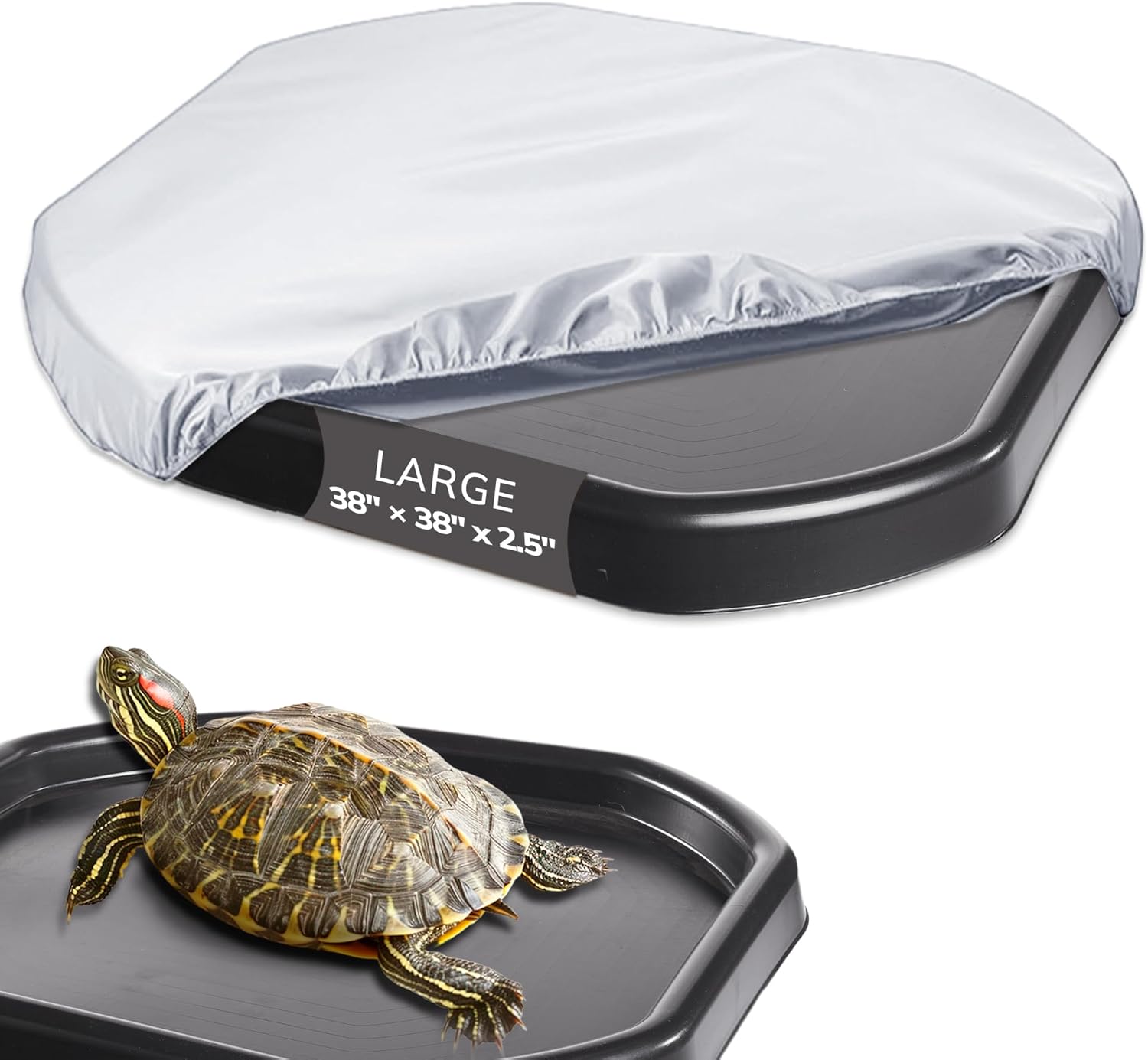 Waterproof Soaking Tray Cover – Outdoor Tray Cover for Tortoises and Reptiles – Fits Small or Large Turtle Soaking Trays – UV & Rain Resistant (Tray not Included)