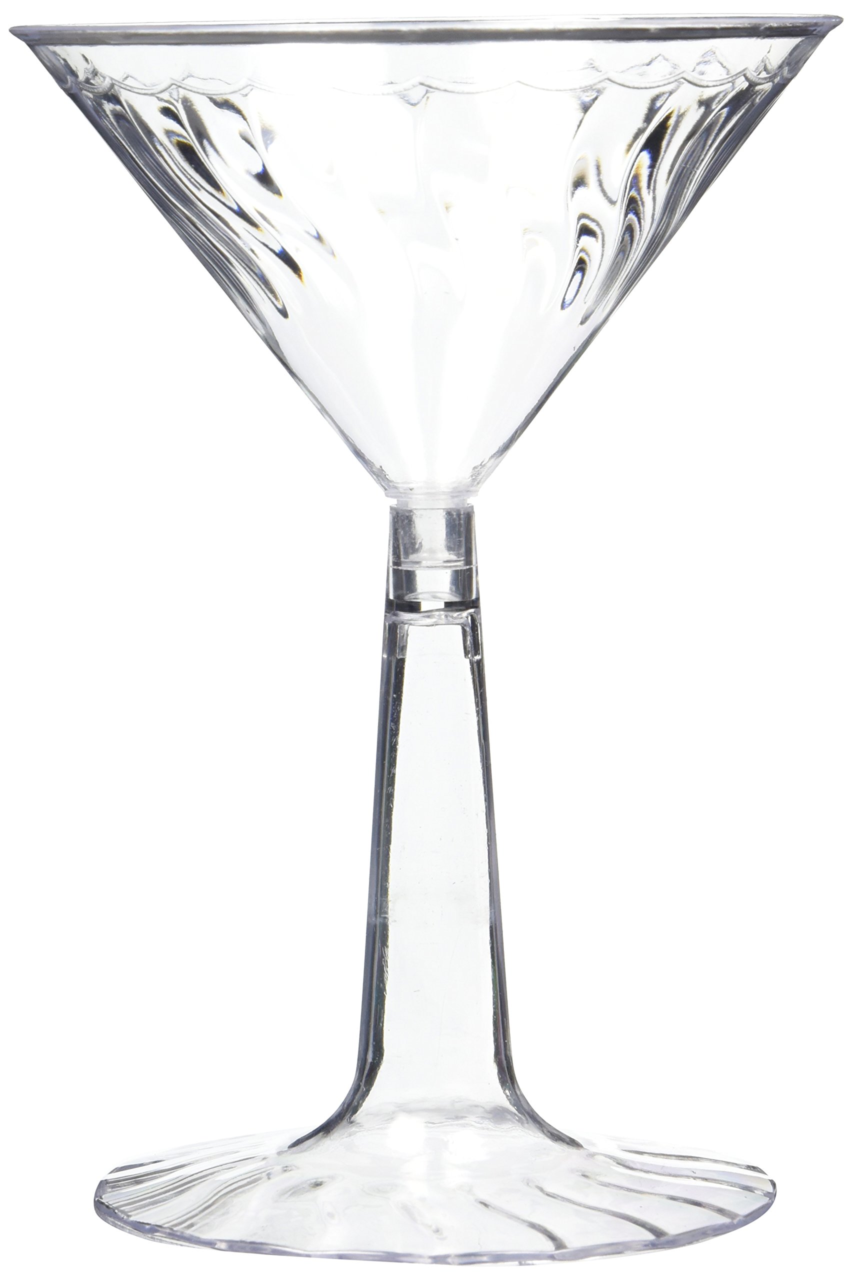 Fineline settings Plastic Martini Glass-6 oz | Clear | Flairware | Pack of 12 Drinkware, 6 OUNCES (RET-2306-CL)