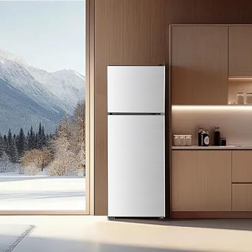 Miniatura 7 de Refrigerador pequeño de 4.0 pies cúbicos con congelador, mini refrigerador pequeño con congelador superior, 2 puertas para dormitorio, apartamento,