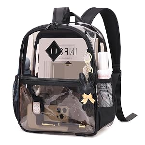 MUSEVOS Clear Backpack for Stadium Events Approved 12 6 12 Thick TPU Mini Clear Bag with Front Pocket
