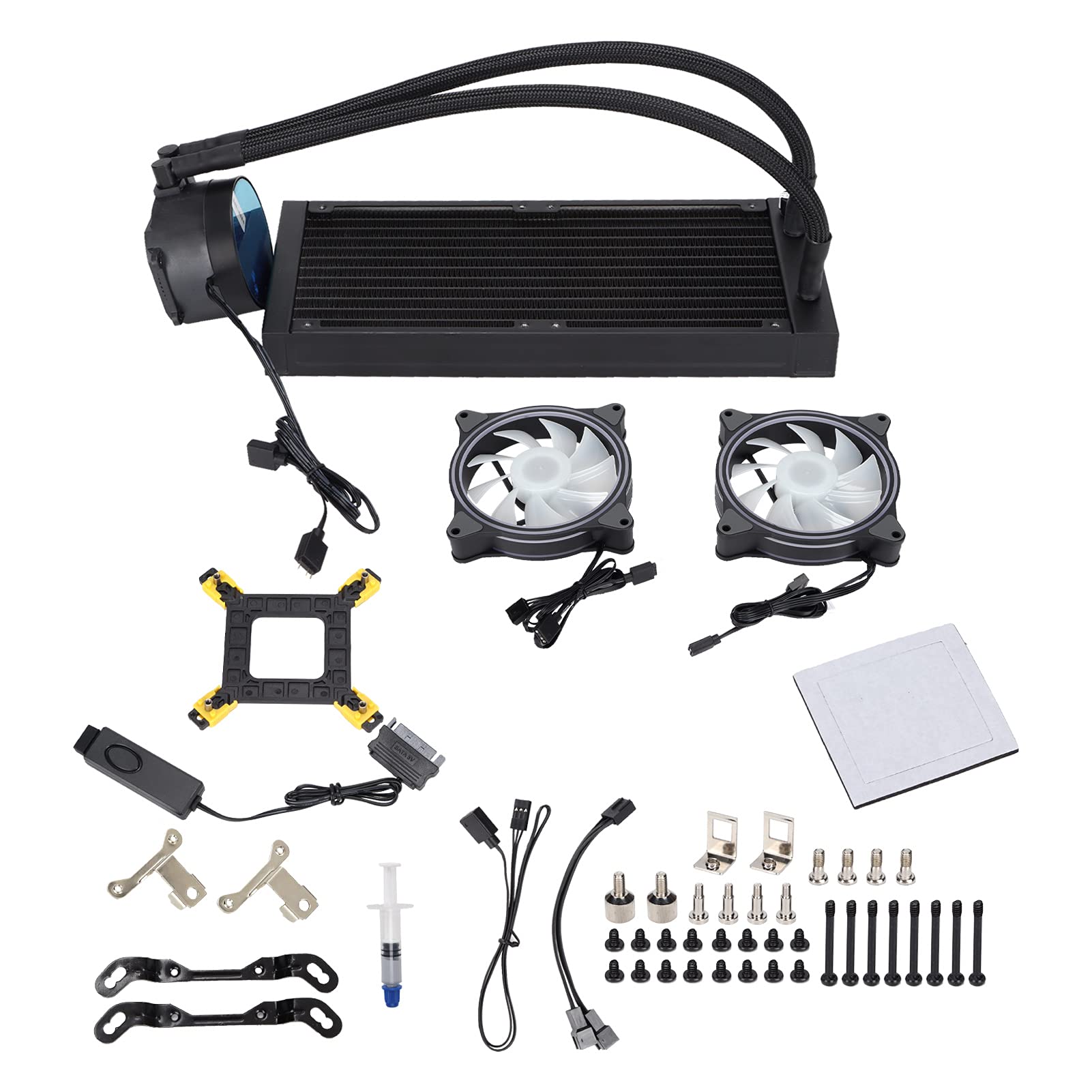 SIXRUN Enfriador de CPU Radiador de 240mm, Refrigeración Líquida ARGB