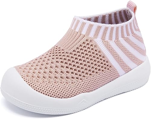 Engtoy - Zapatos tipo calcetín para caminar, antideslizantes y transpirables, pantuflas con suela de goma suave, tenis sin cordones para bebés,