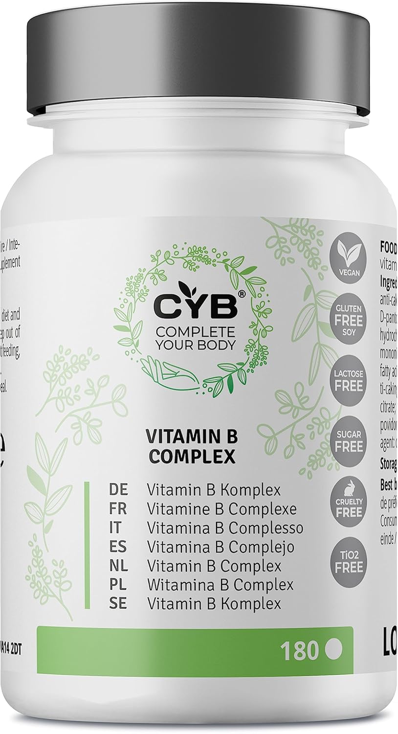 CYB Vitamin B Komplex Hochdosiert 180 Tabletten 6 Monate Vitamin B12 Hochdosiert