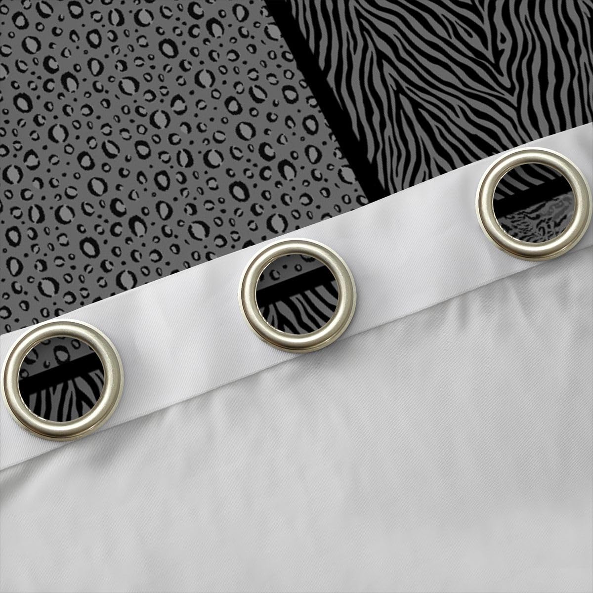 Loussiesd Grey Leopard Zebra trattamenti per finestre, 2 pannelli W46*L54