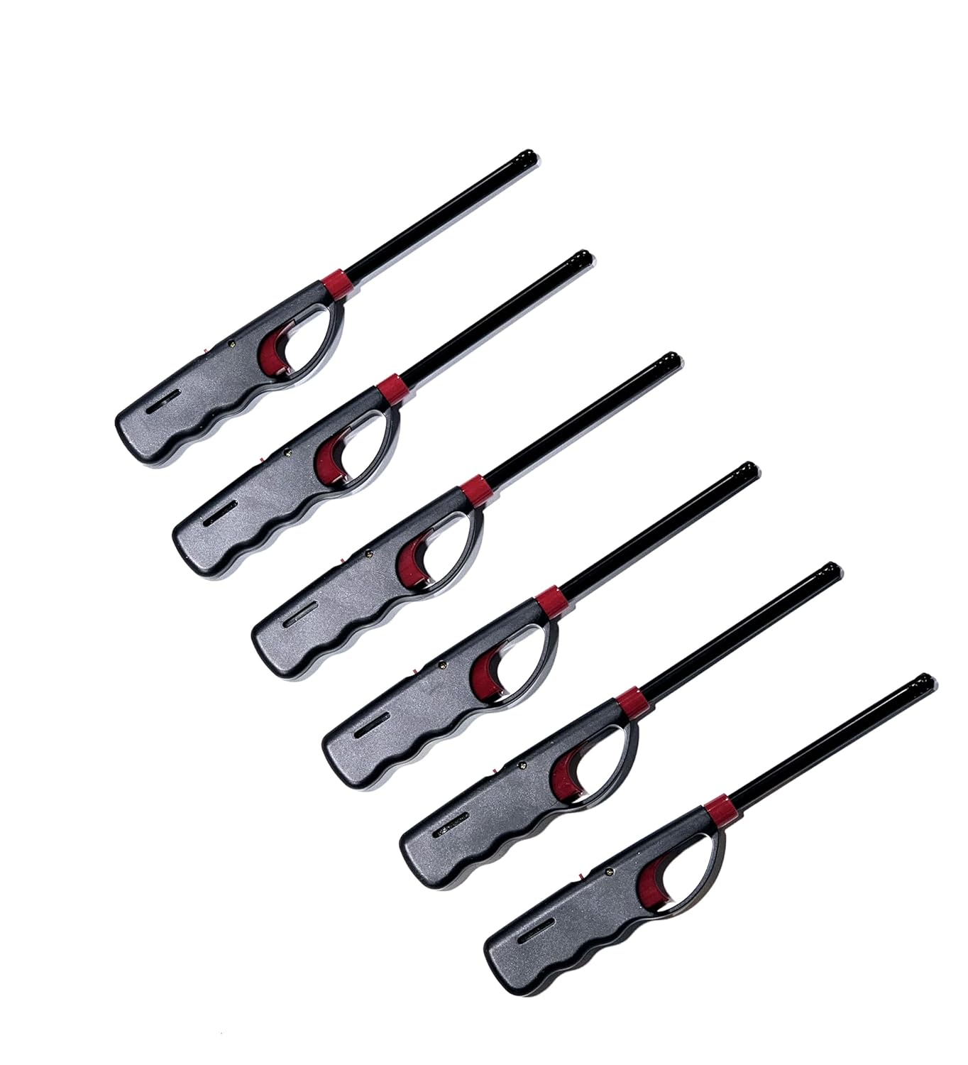 6 Pack BBQ Grill Lighter Casings Refillable Butane Gas Candle Fireplace Kitchen Stove Long