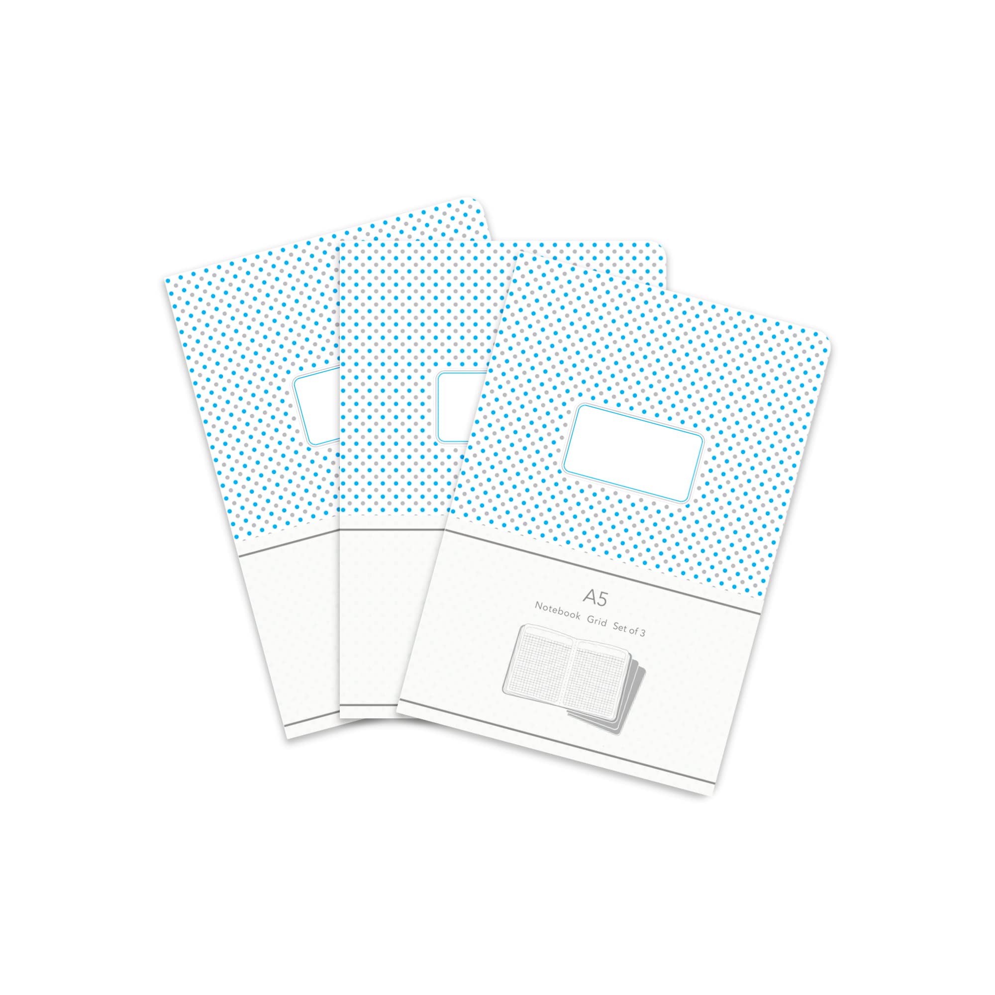 JiaWei Pack of 3 Notebooks, A5 Notepad, Squared (32 Sheets) Notebooks, Notebooks, Sketchpad, Classic Diary, Writing Pad, Eye Protection Drawing Pad for Memos, Painting and Graffite, 14.5 x 21 cm