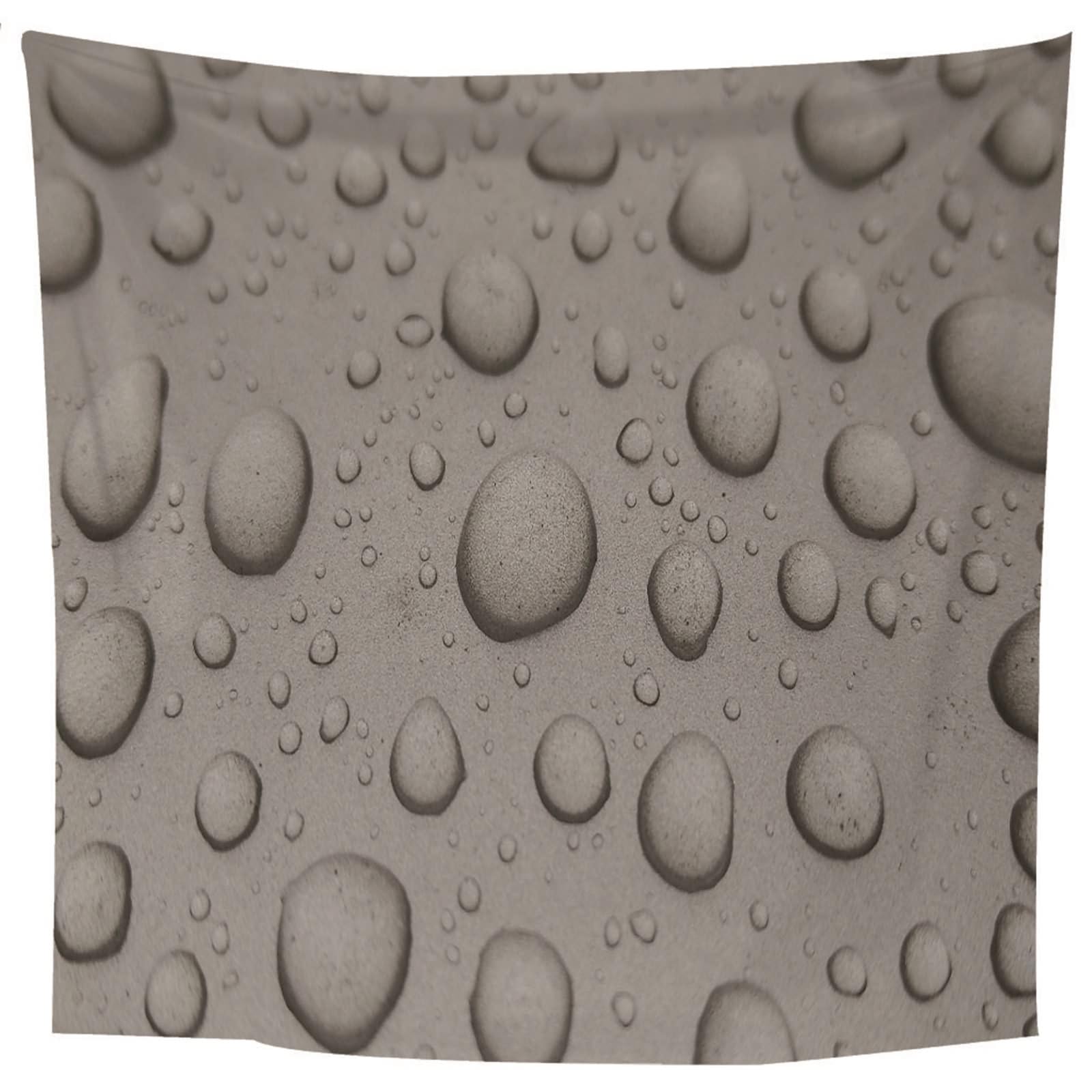 Wycian - Tela grande para pared, tapiz, color gris, diseño de gotas de agua, microfibras, para dormitorio, sala de estar, oficina, apartamento, 240 x 220 cm (Ancho x Alto)