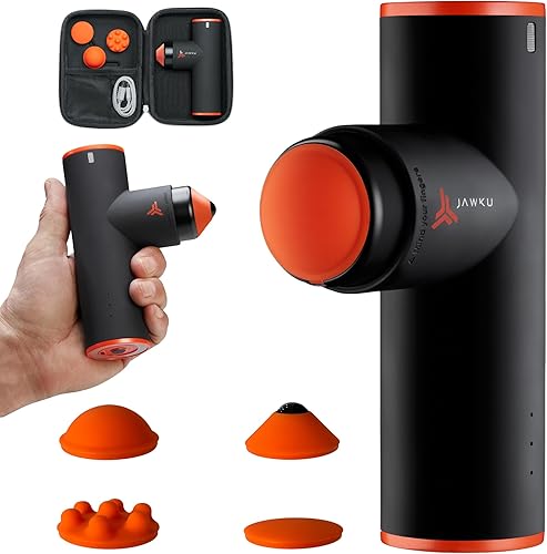 JAWKU Muscle Blaster Mini pistola de masaje de percusión inalámbrica, estimulación de mano recargable, vibración ultra silenciosa y masajeador