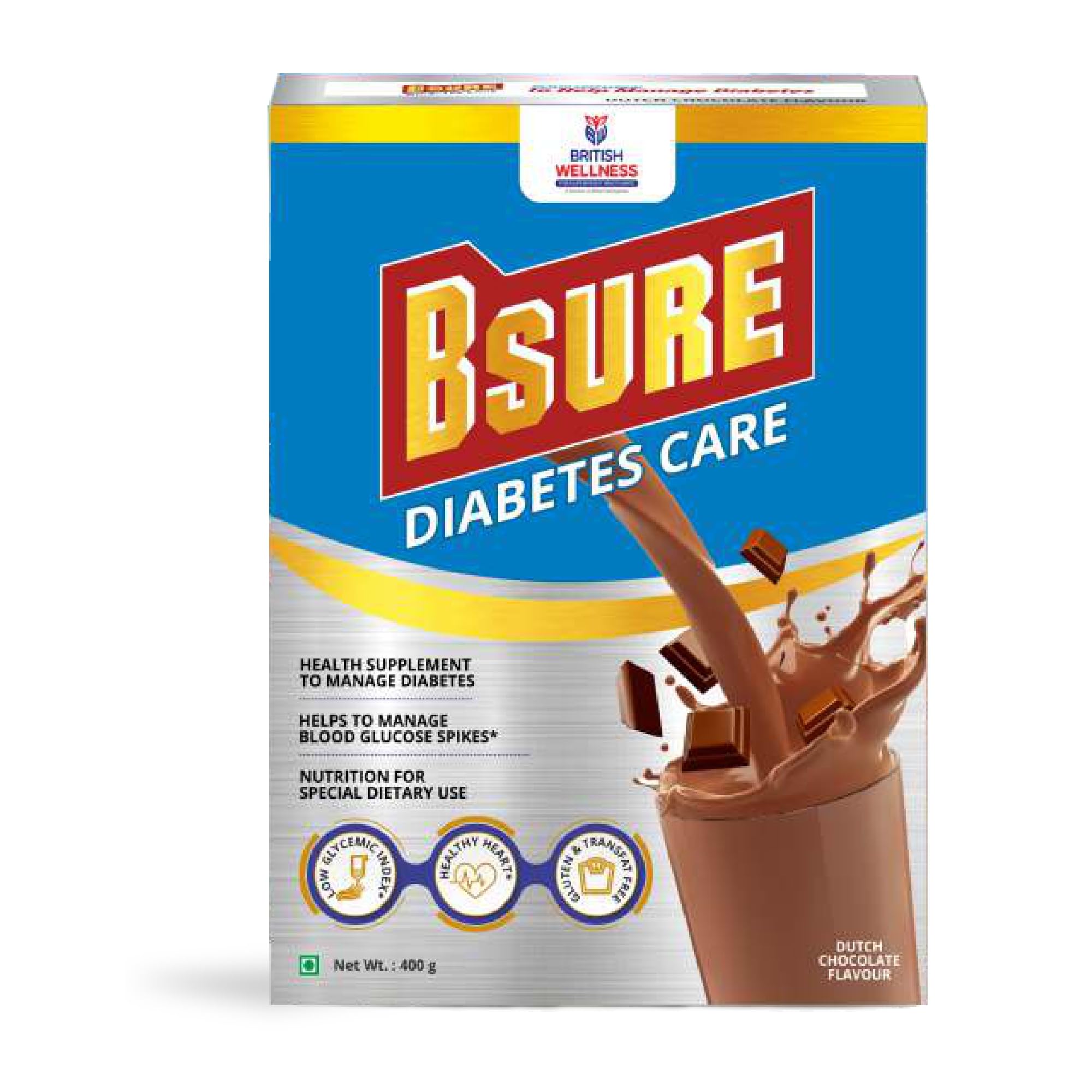 Bsure Diabetes Care- Balanced Vital Nutrients to Manage Blood Sugar, Weight & Strength | Nutrition to Help Manage Diabetes | Gluten and Transfat Free | Chocolate Flavour - 400gm-image-25