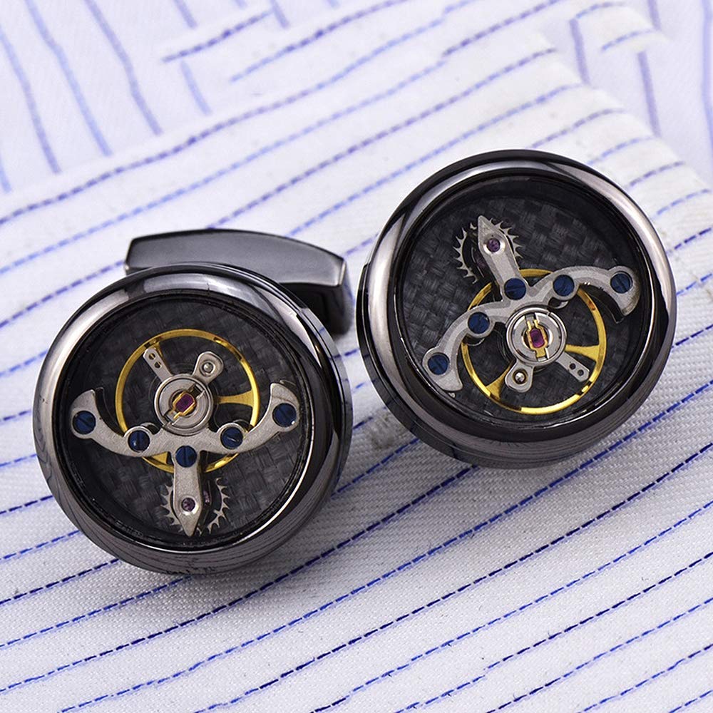 Manschettenknöpfe für Männer Tourbillon Bewegung Manschettenknöpfe Shirt Zubehör Männer/Frauen