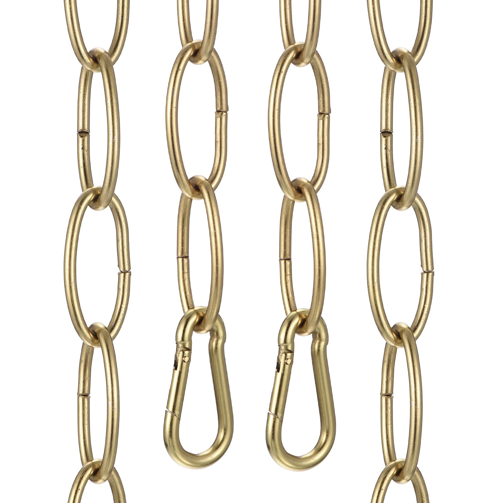 sourcing map 3ft Lighting Hanging Chain, 3.2mm/0.13" Looping Metal Pendant Chandelier Chain Extension with 2 Spring Snap Hook for Hanging Plant Pendant Chandelier Light Fixture, White — image 1