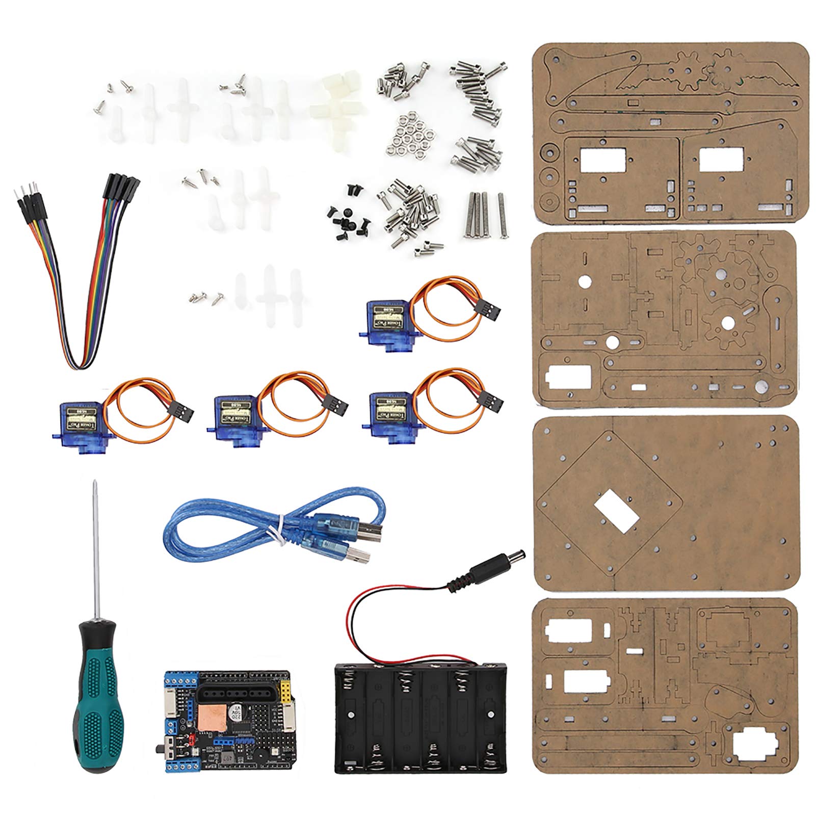 Robotic Arm Kit, Motor Nuclear Model Kit Robot Arm Kit for MeArm Servo Motors 4 Degrees of Freedom Wireless Control Components