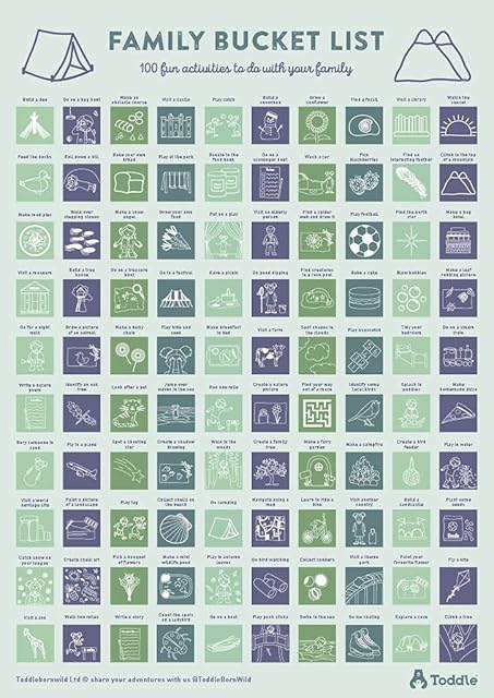 Toddle 100 Activity Scratch Off Poster - Family Adventure Bucket List - Natural Design - A2