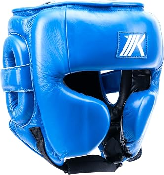 MK1 Select Open Face Boxing Headgear | Premium Leather Sparring Head Guard | Great Visibility, Protection, Comfort & Adjustable Fit | Fit for Men & Women