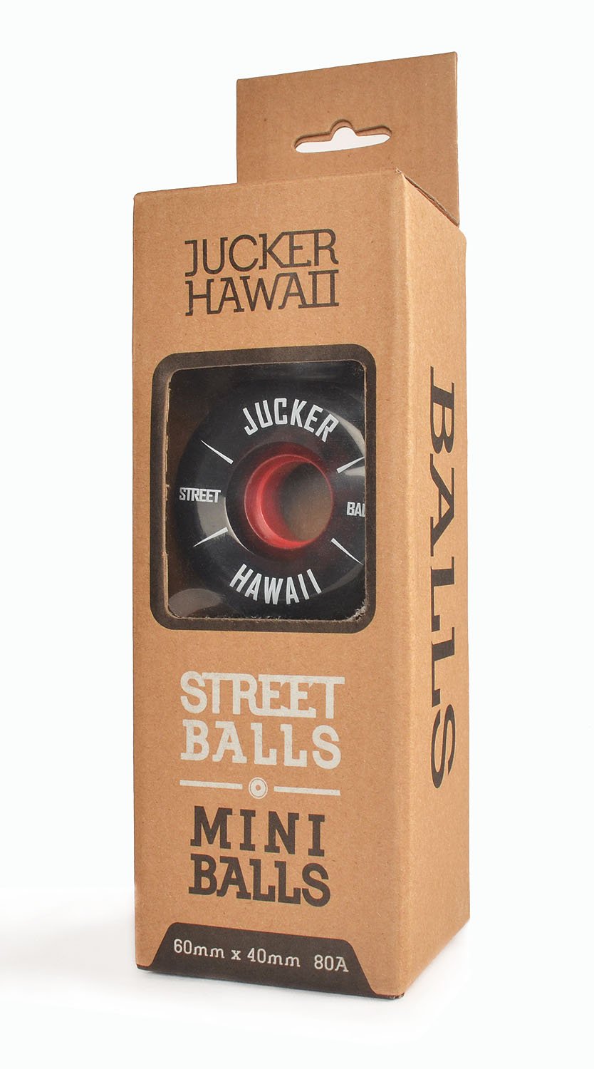 JUCKER HAWAII Ruedas para Longboard / Skateboard / Mini Cruiser Slide Wheels MINI BALLS 60mm 80A Negro