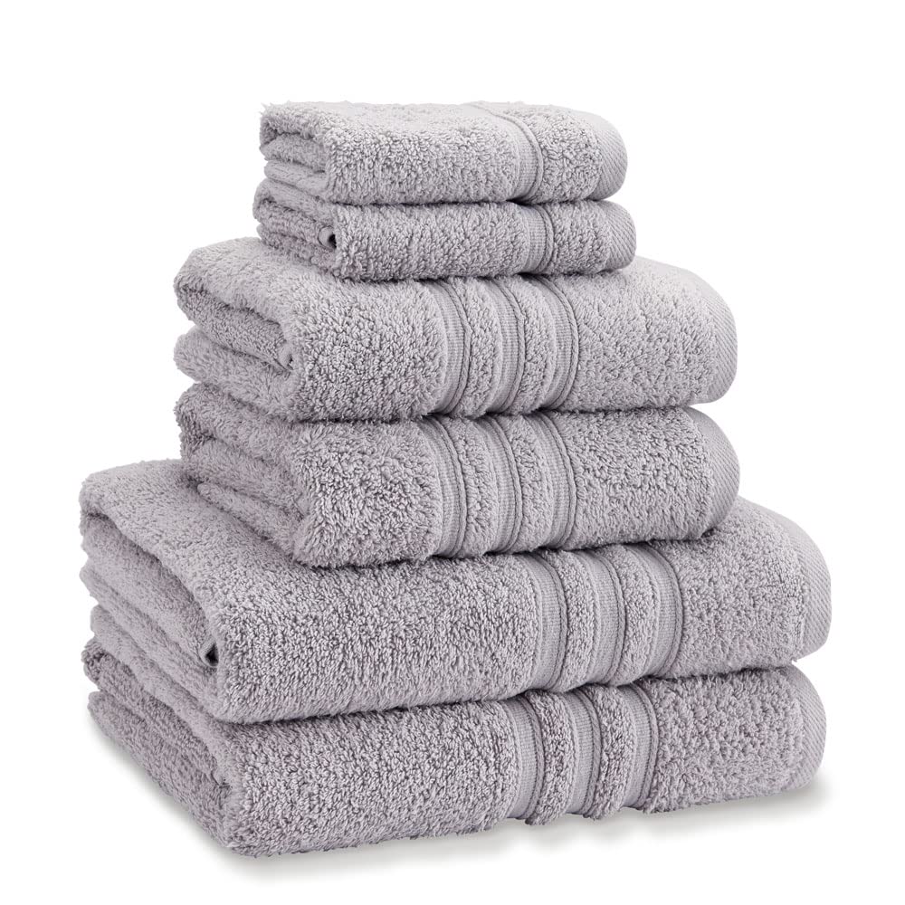 Catherine Lansfield Unisex Silver 'Zero Twist' Cotton 6 Piece Towel Bale In