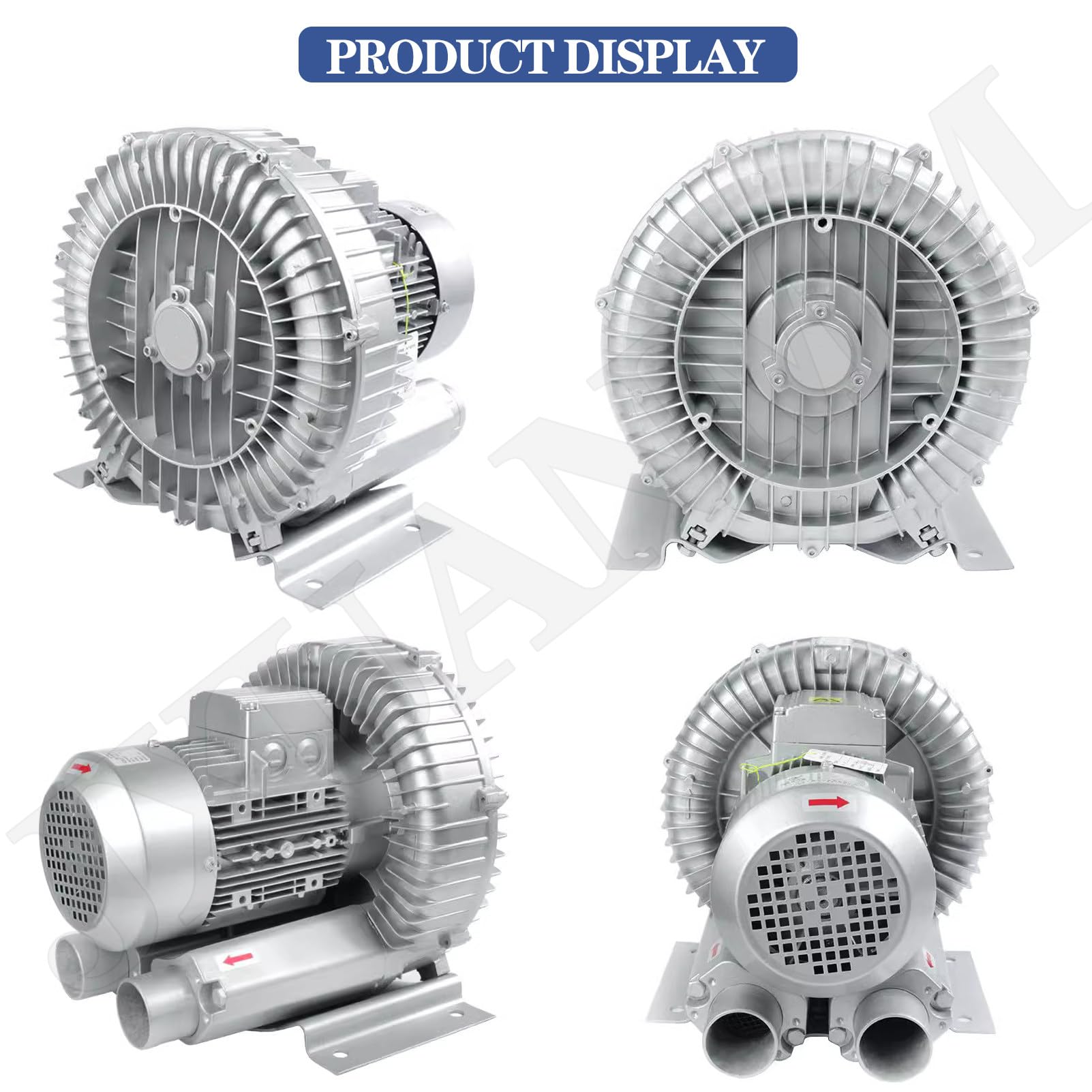 Soplador regenerativo, Soplador de Vortex de Alta presión monofásico de 220V 50Hz, Soplador de Anillo para Estanque de Peces, para soplado de Aire,110V-180W