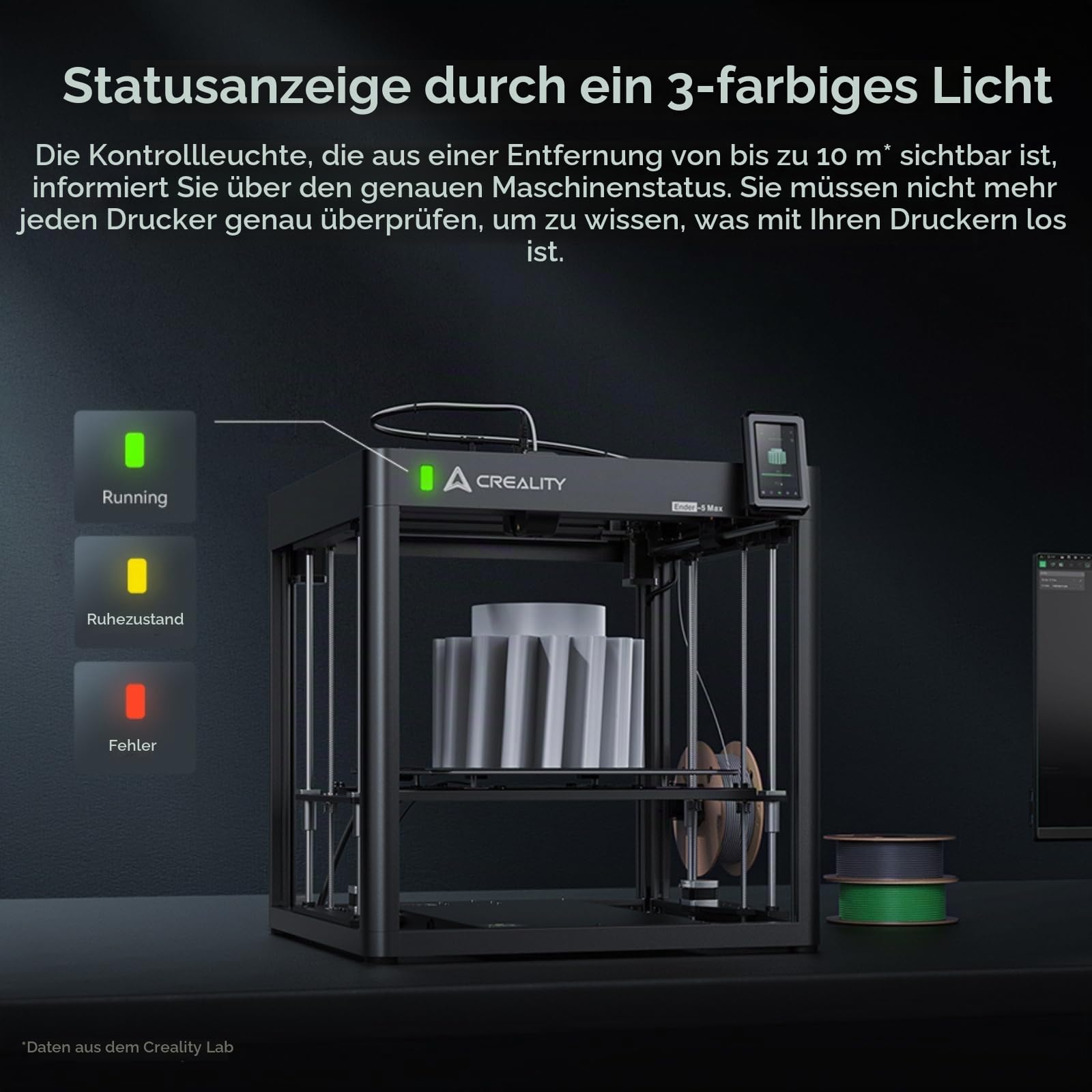 Creality Ender-5 Max 3D Drucker, 400×400×400 mm Bauraum | CoreXY-Druckgeschwindigkeit 700 mm/s, Intelligente Steuerung mit Creality OS, Für Druckfarmen