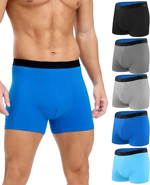SUNCHIRI Men's Incontinence Underwear Cotton Boxer Briefs, Leakproof Washable Reusable 100ml Multipack (Multicolor01, Large)