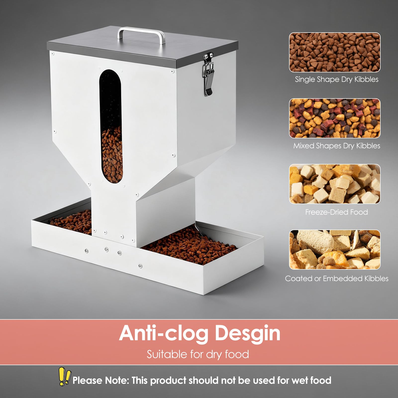 Automatic Cat Feeder 2 Cats - 12L Gravity Dual Cat Feeder Outdoor Pet Feeding Station Auto Dry Food Dispenser for Pet Cat Dogs - image 7