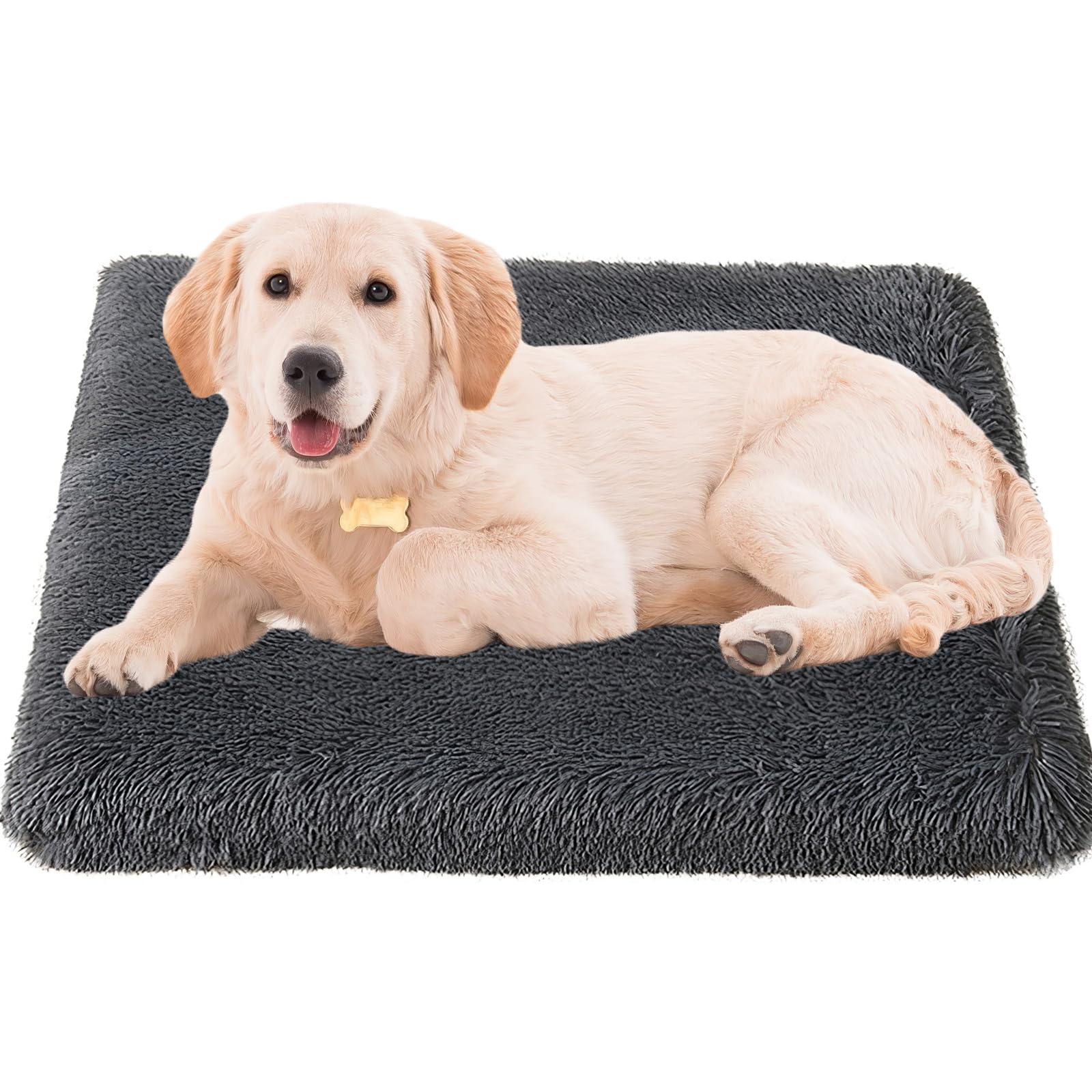 Dog Bed, 100 x 60 x 8 cm, Washable Dog Mattress, Large Dog Cushion, Non-Slip Bottom, Soft Dog Cushion, Dark Grey