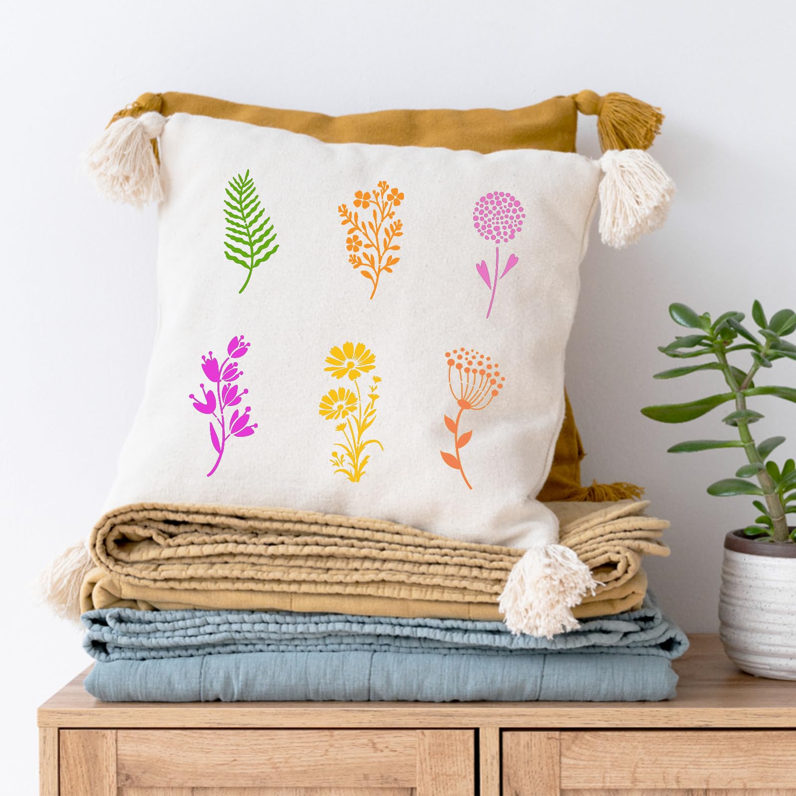 32 plantillas de flores silvestres para pintar sobre madera, plantillas reutilizables de hojas de flores de plástico para manualidades, juego de plantillas de dibujo para papel de pared,