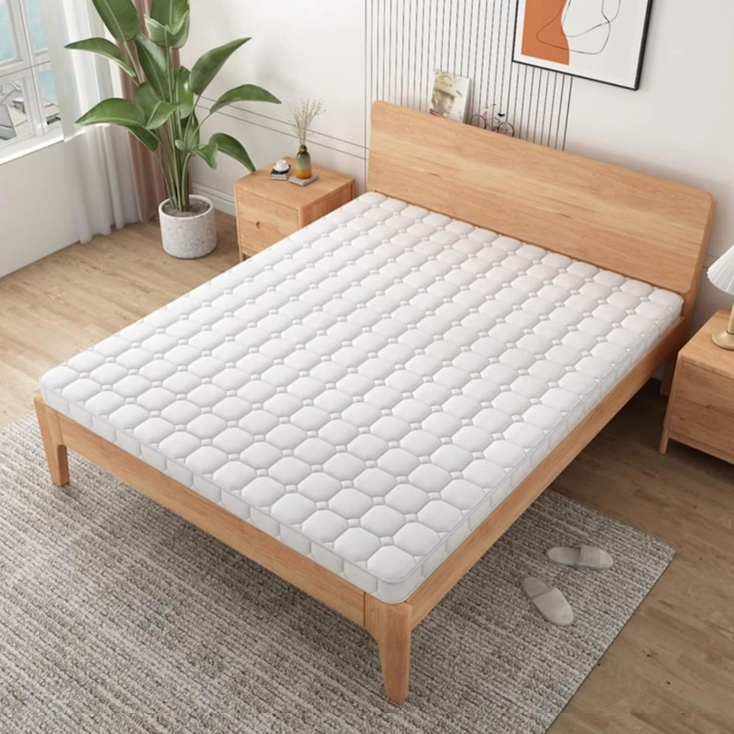 Tri-fold Mattress, Twin Size Portable Floor Bed, Foldable Mat for Adults, Futon Floor Mattress, for Travel & Camping & Yoga & RV & Guest Room