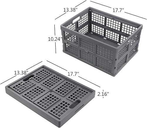 Miniatura 2 de 3 paquetes de cajas plegables de plástico, cestas organizadoras (32 L)