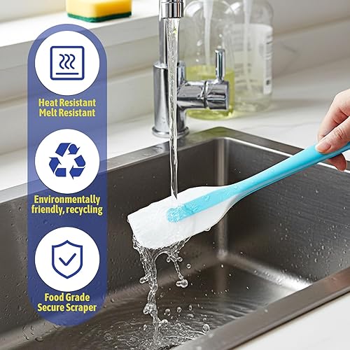 Miniatura 6 de 4 Pcs Silicone Spatula Tool Set, Heat-Resistant Spatula, Heat Resistant Flexible Spatulas Food Grade, BPA Free, Dishwasher Safe, 8.6 Inch, Colorful