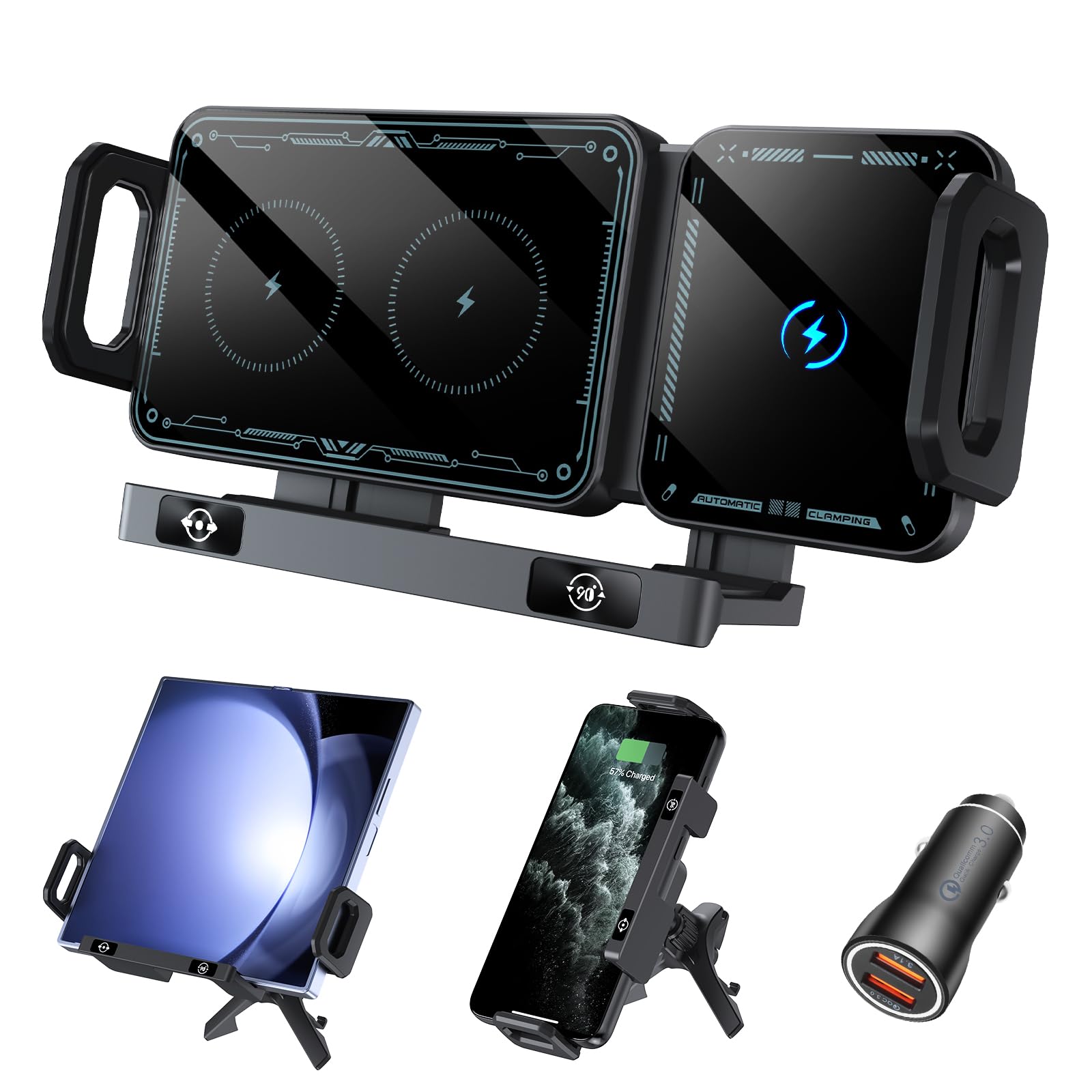 Olycism Supporto per cellulare da 15 W, Dual Coils, per Samsung Z Fold Olycism Supporto per cellulare da 15 W, Dual Coils, per Samsung Z Fold