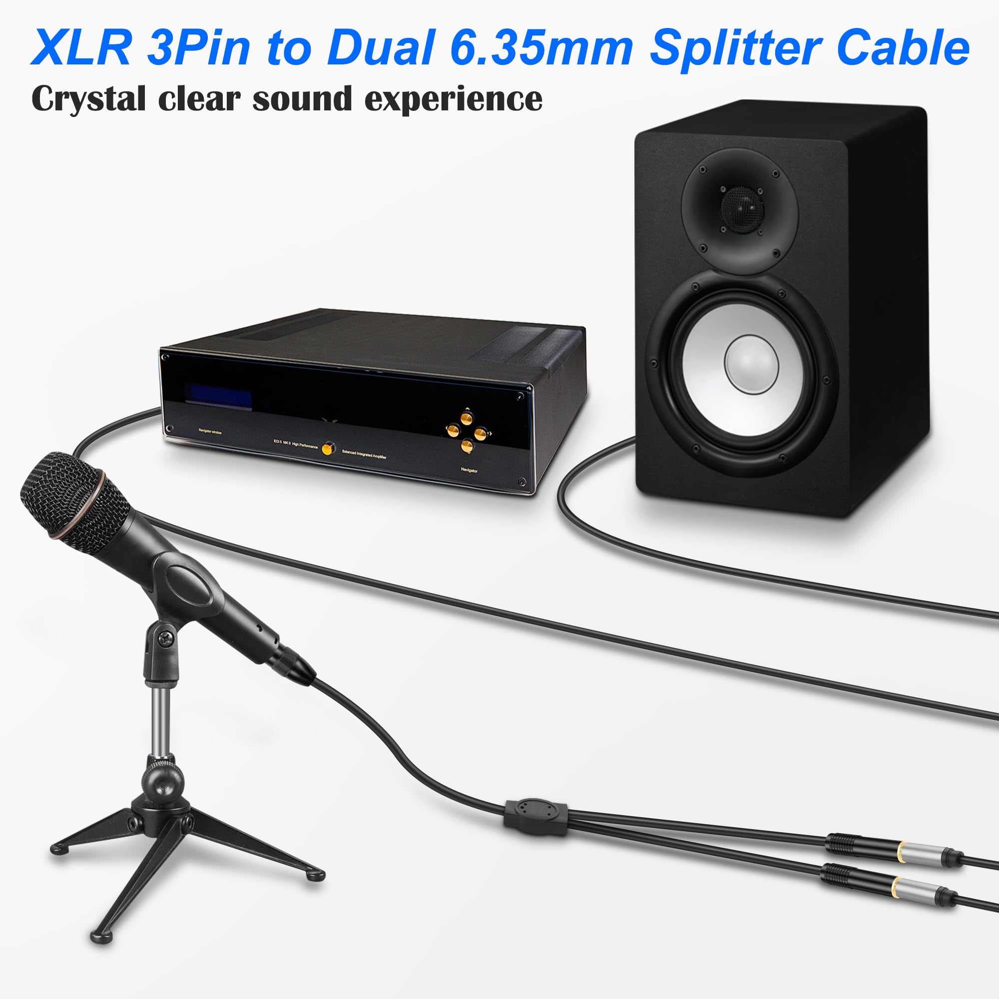 MEIRIYFA XLR 3Pin to Dual 6.35mm 1/4 Inch Y Splitter Cable - Image 4