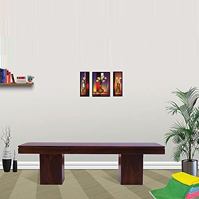 WOODY Furniture Sheesham Wood Seating Bench Living Room Bedroom Hall Garden Outdoor Wooden Bench Mahogany Finish