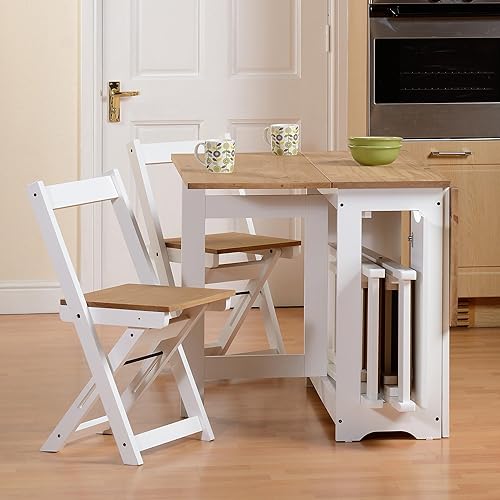 Miniatura 6 de Santos Butterfly - Juego de comedor  4 sillas plegables ensambladas + 1 mesa plegable  Mesa que ahorra espacio con sillas anidables  Compacto y