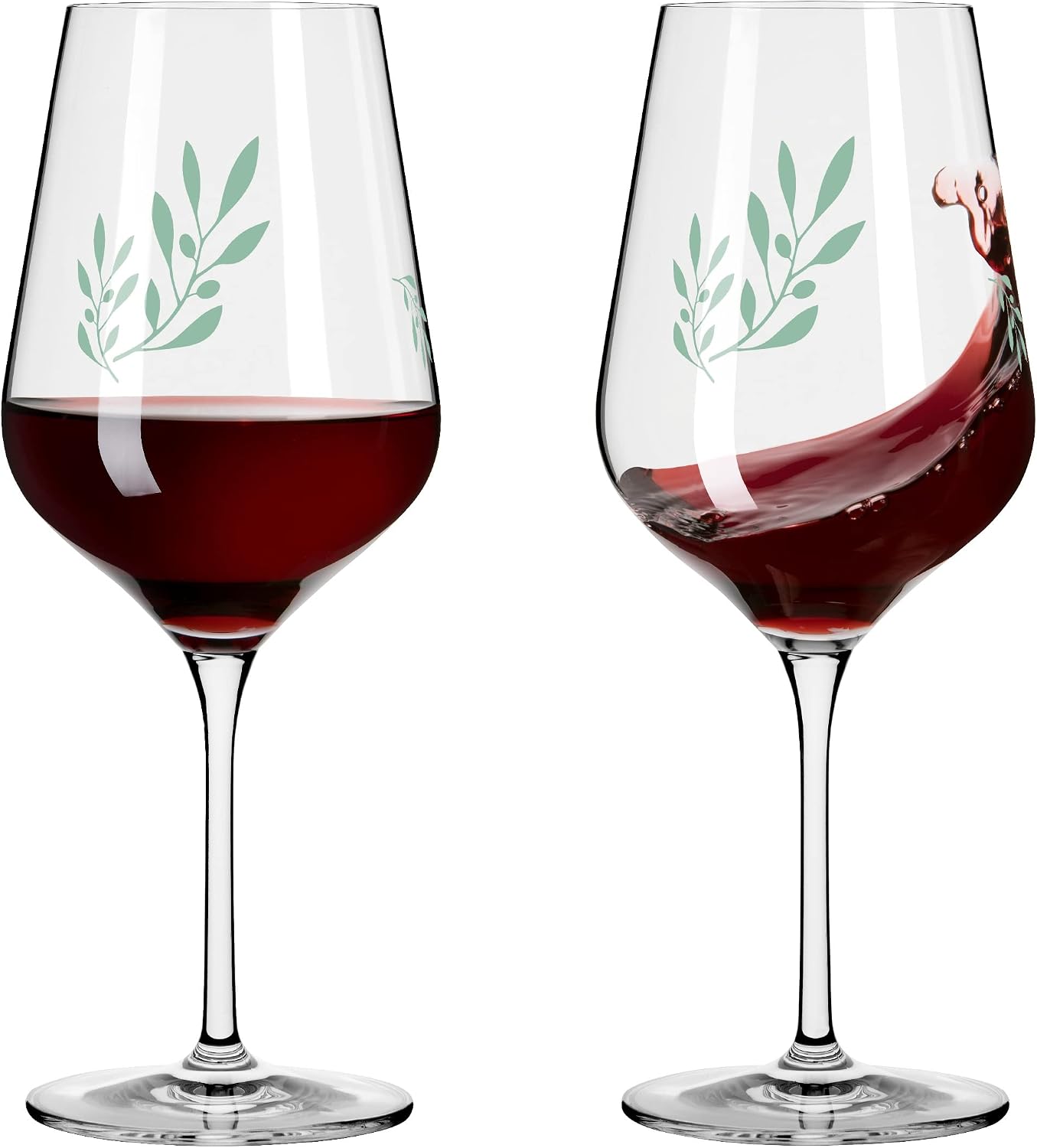 RITZENHOFF Organix No. 1 3921001 Red Wine Glass 500 ml Set of 2 Organic Green 45% Recycled Glass Made in Germany