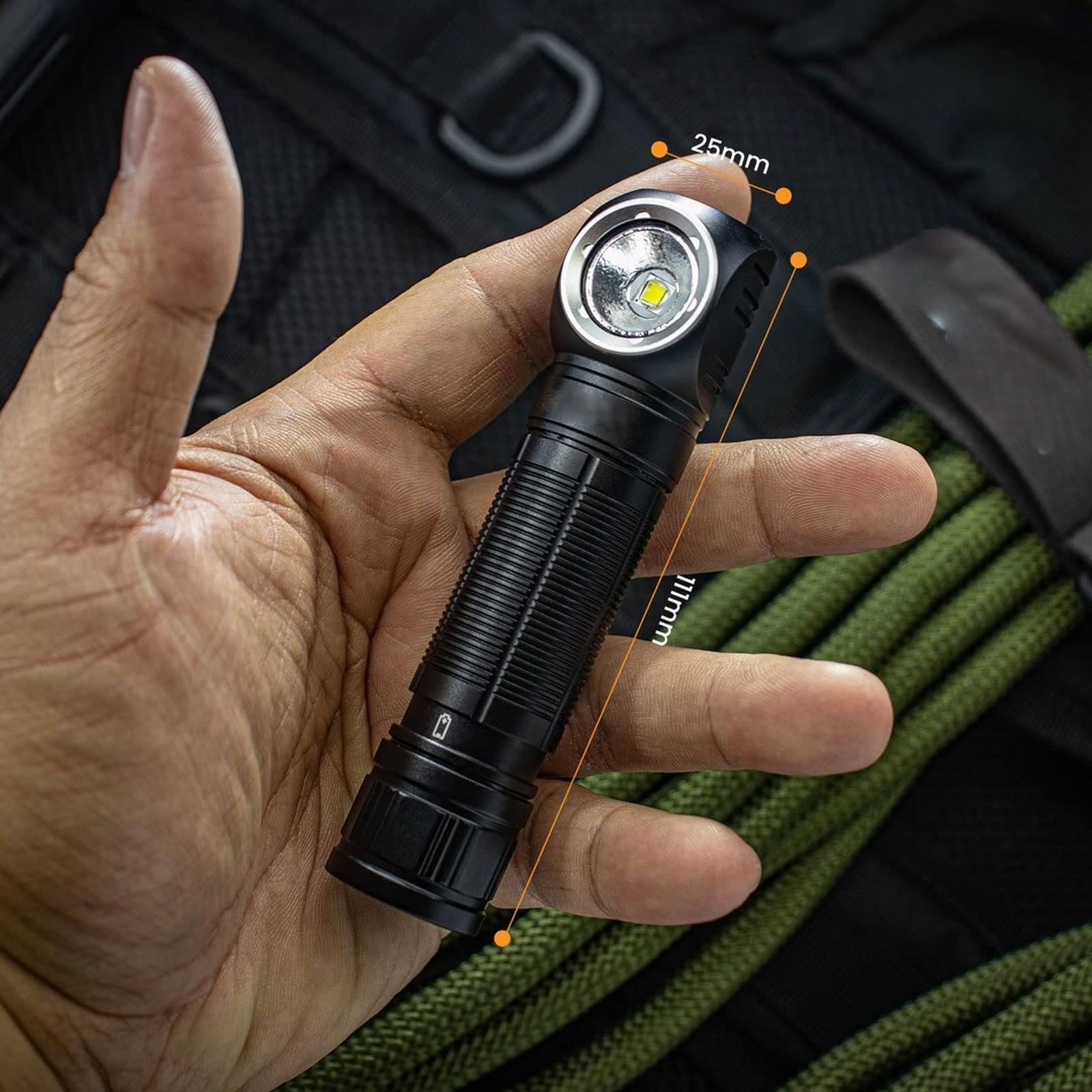 Akumulatorowa latarka czołowa, latarka czołowa USB C, akumulatorowa latarka czołowa 18650, superjasna dioda LED, 2000 lm, latarka z 2 trybami, wskaźnik zasilania