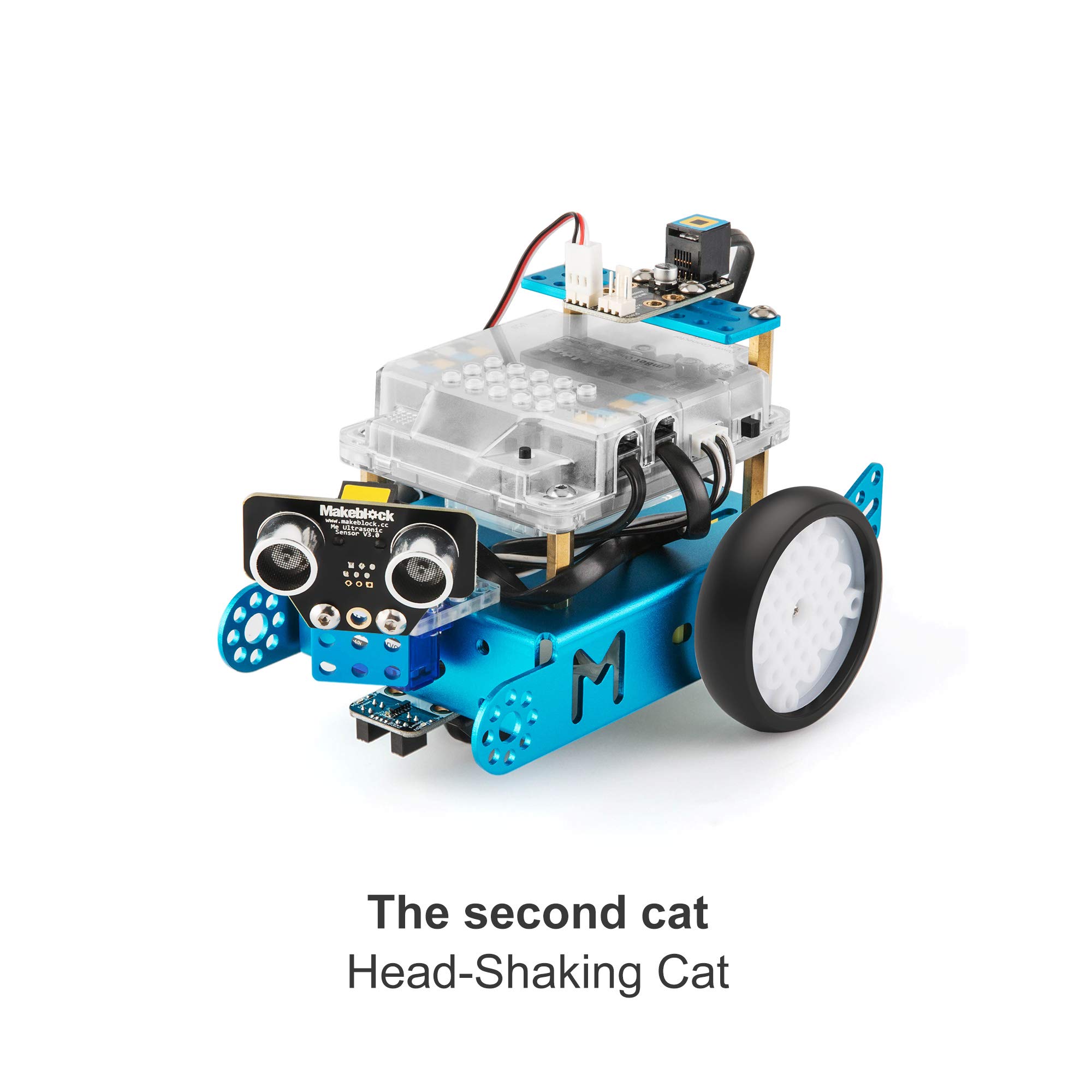 Makeblock mBot Robot Pack Complémentaire, Servo Pack, Robotique Pack complémentaire 3-en-1, 3 Chats 3 Formes, Chat Dansant, Chat Secouant la Tête, Chat Émetteur de Lumière