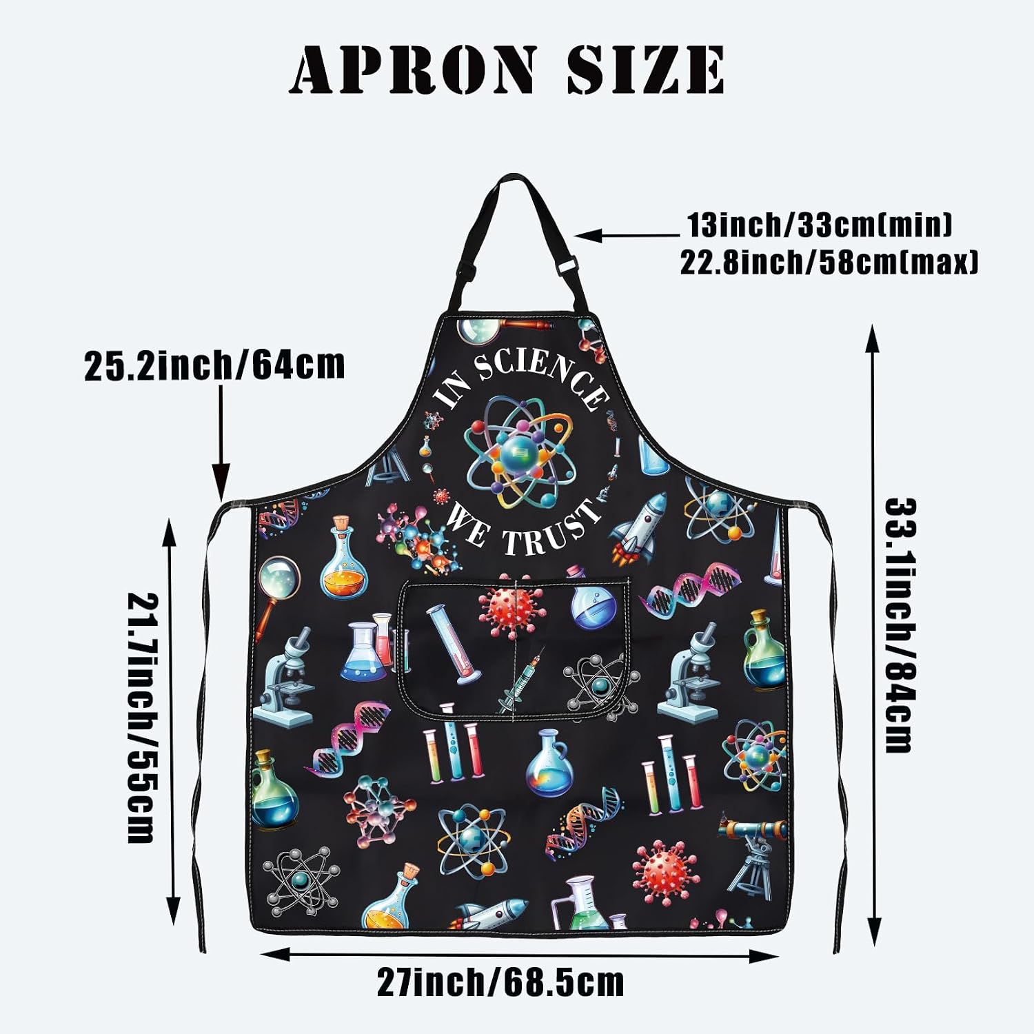 BDPWSS Funny Science Kitchen Apron Science Teacher Gifts Periodic Table Gifts In Science We Trust Gift For Science Lover image 2
