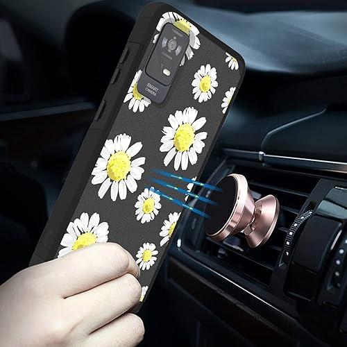 Miniatura 8 de TJS Compatible con TCL ION X Case, TCL ION V, TCL 40 Z, híbrido de doble capa (compatible con montaje magnético) a prueba de golpes, funda de